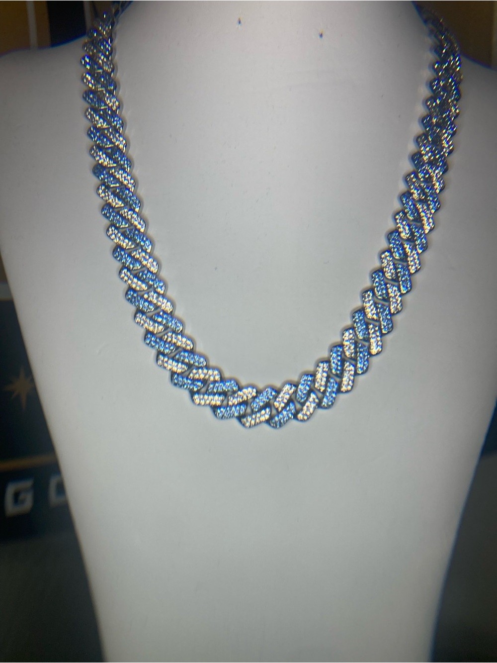 Stainless Steel CZ Cuban Link Necklace - Women's Fashion Jewelry - Picture 1 of 3